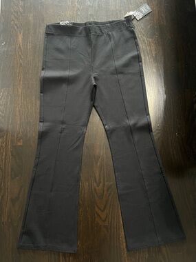 DD77 Denim District Black High-Waist Stretch Flared Pants XL NWT